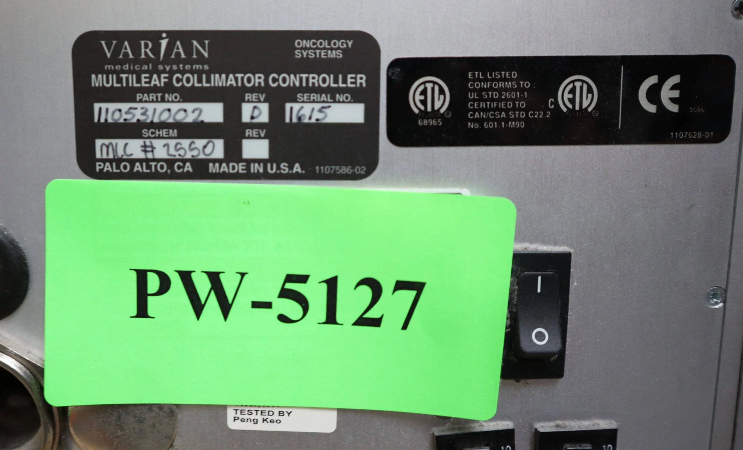PW 5127 Varian Multileaf collimator Controller