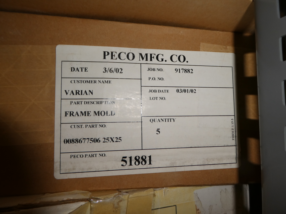 Used Varian Mold Frame PG19-337