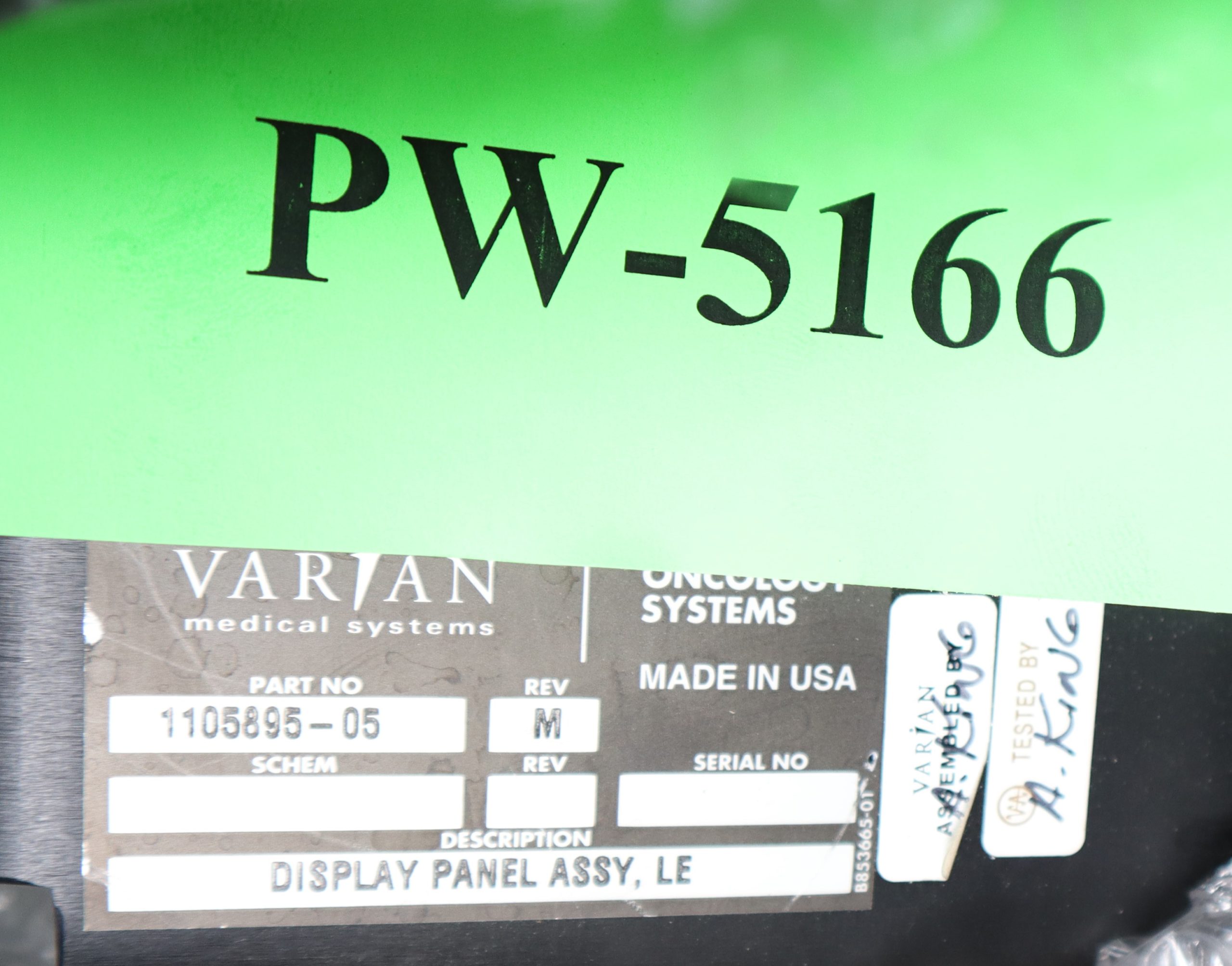 PW 5166 Varian Display Panel Assembly LE