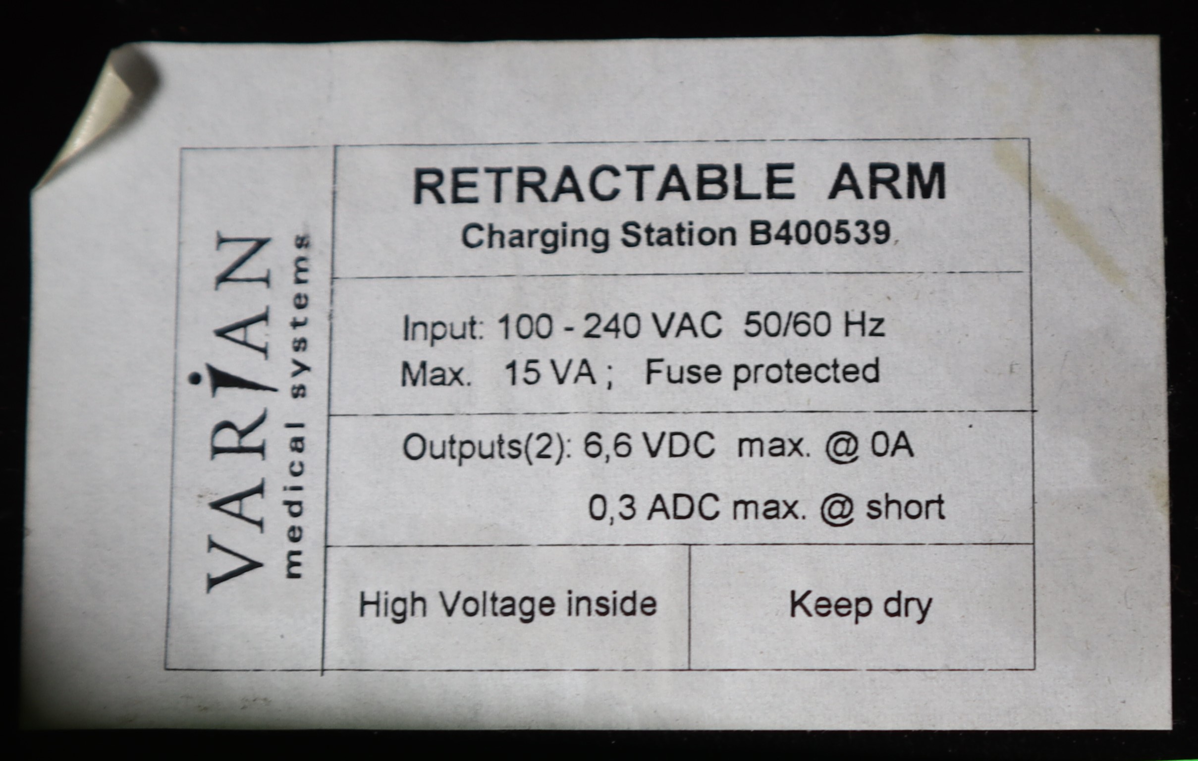 PW 5204 Varian Retractable Arm