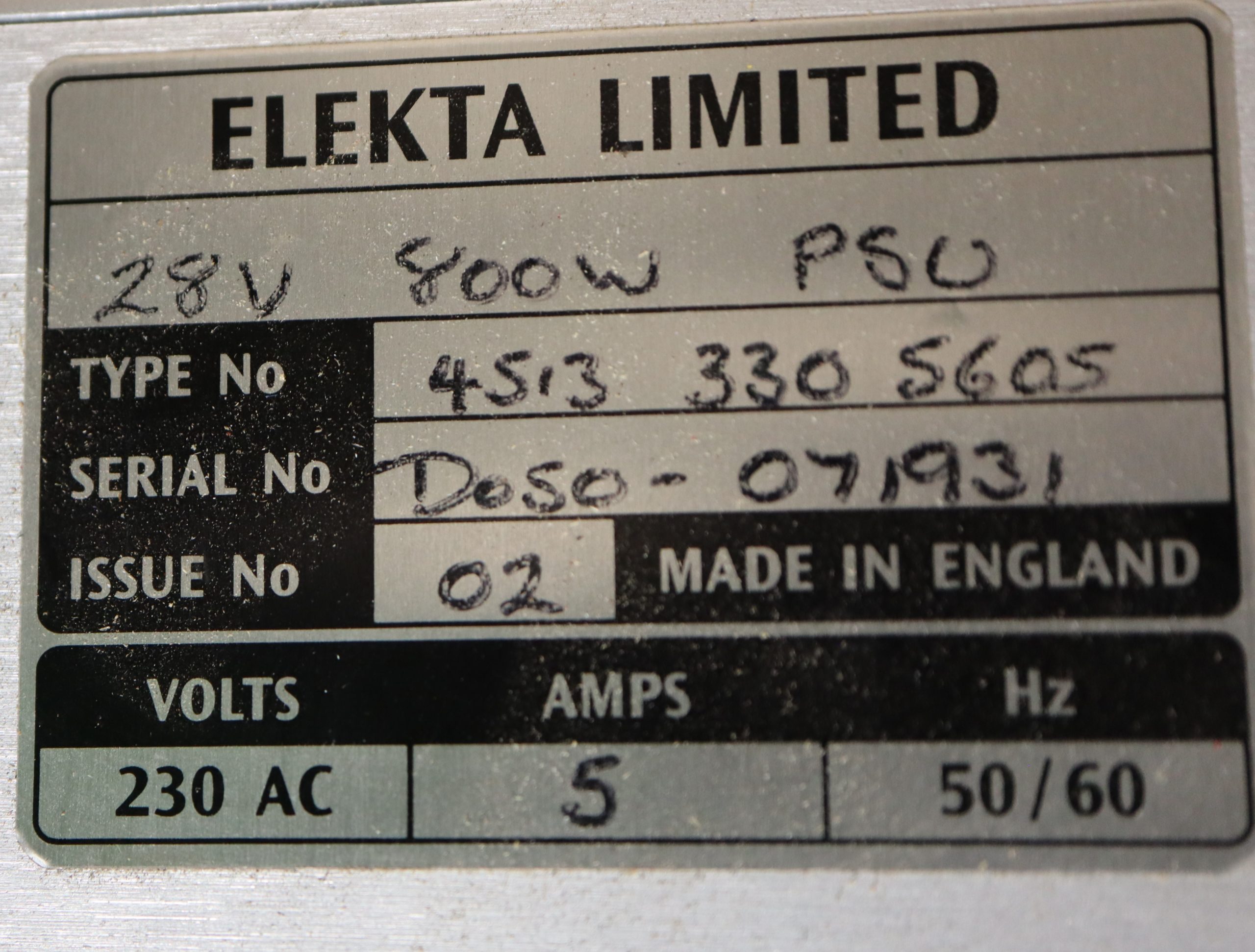PW 5263 Elekta 28 V 800W PSU
