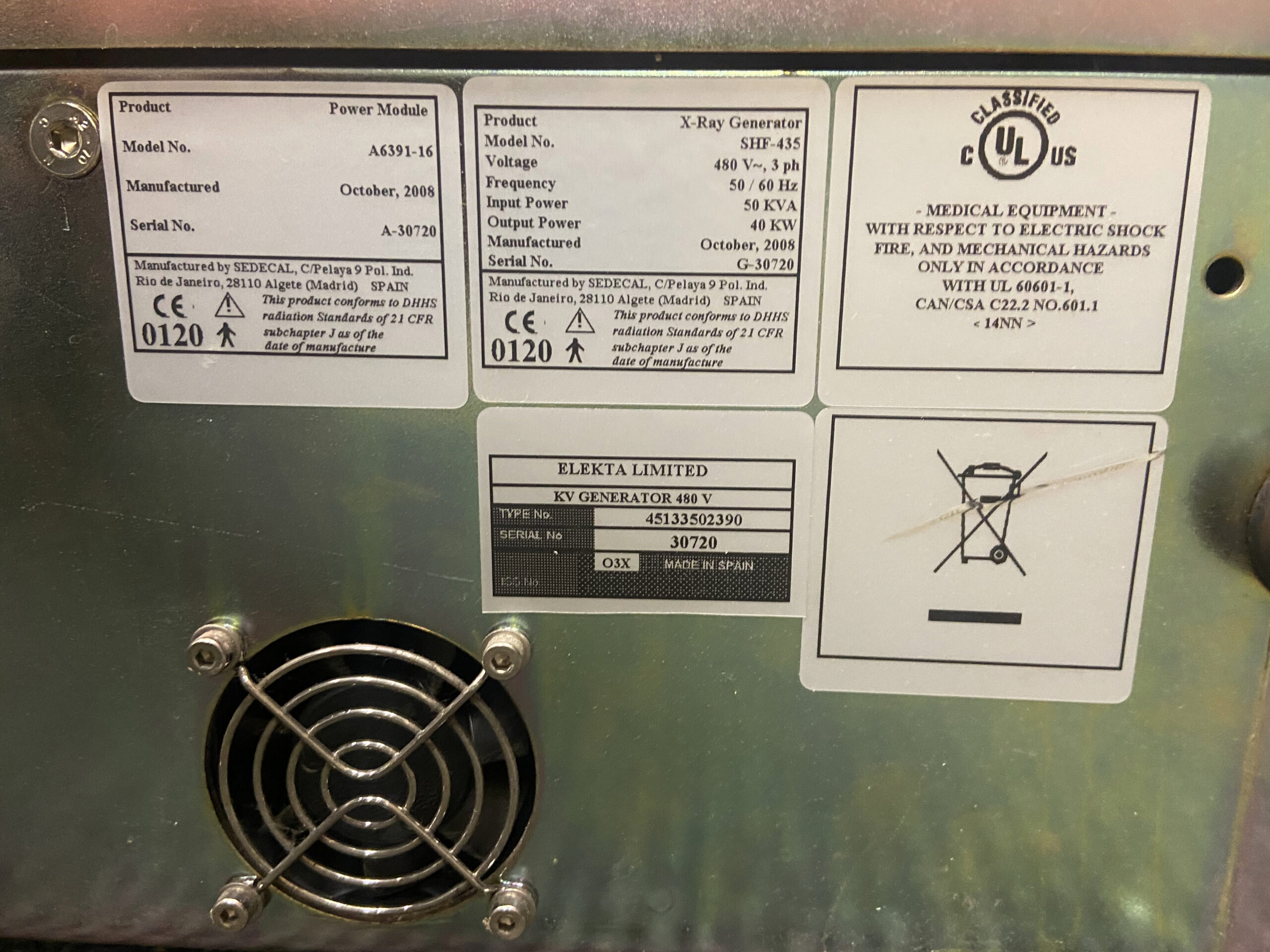 Elekta SHF 435 X ray Generator